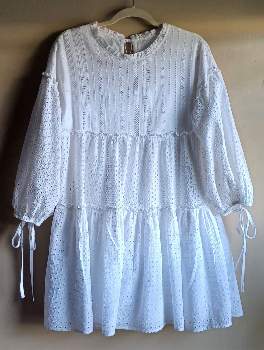 FREE THE ROSES MINI DRESS Boho Cottagecore  IN WHITE